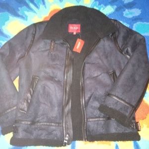 Guess faux suede and wool lined bomber jacket